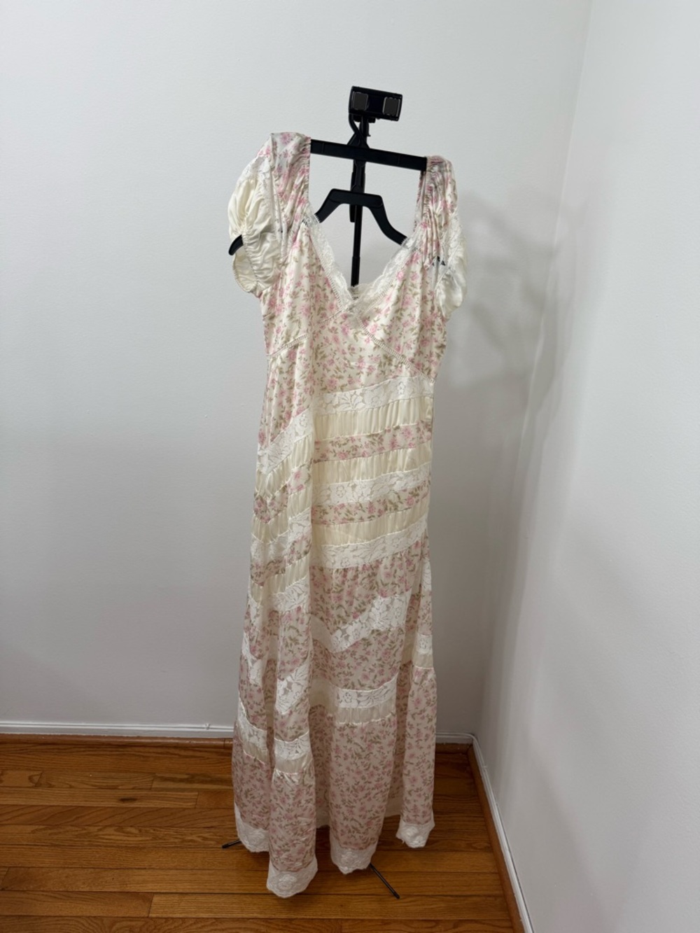 Altar'd State Ivory and Pink Floral Puff-Sleeve Maxi Dress - Picture 7 of 7